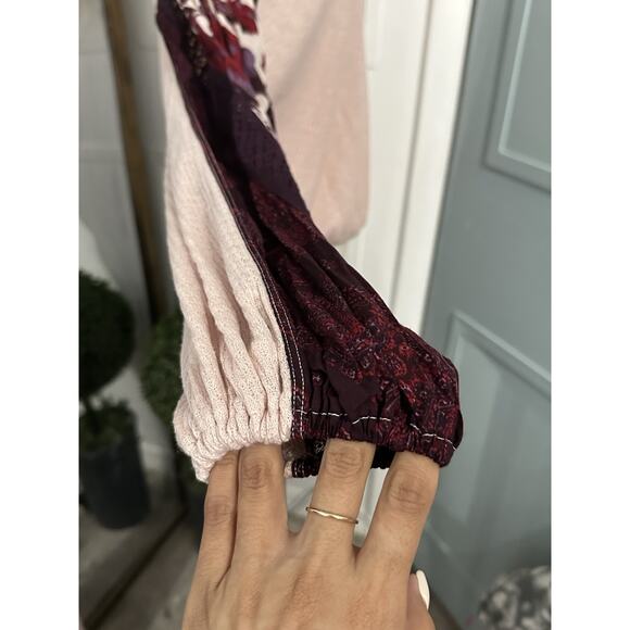 NWT Free People Casual Clash Top In Rose Size Medium Boho Oversized - Picture 12 of 13